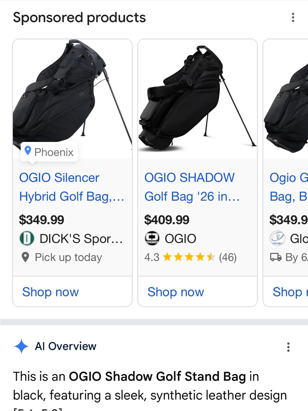 OGIO Shadow Golf Stand Bag - Picture 10 of 13